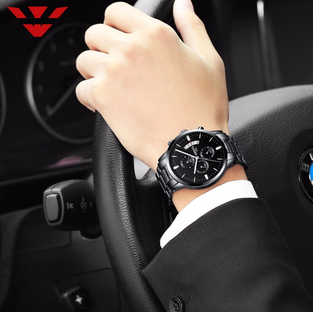 NIBOSI Stainless Steel Black Q - Zen Luxury Watch ulasan dan harga