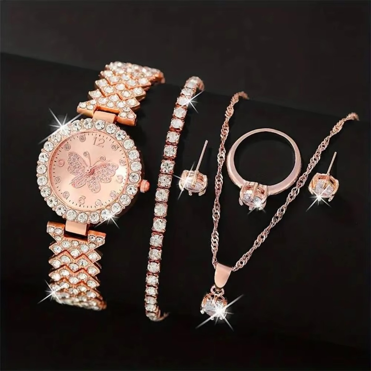 6PCS/Set Luxury Rhinestone But - Luxury Watch Storage ulasan dan harga