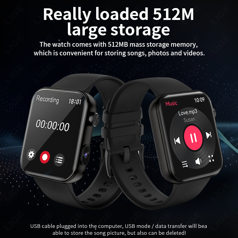 LIGE 512MB Camera Smartwatch 1 - Luxury Watch Makes ulasan dan harga
