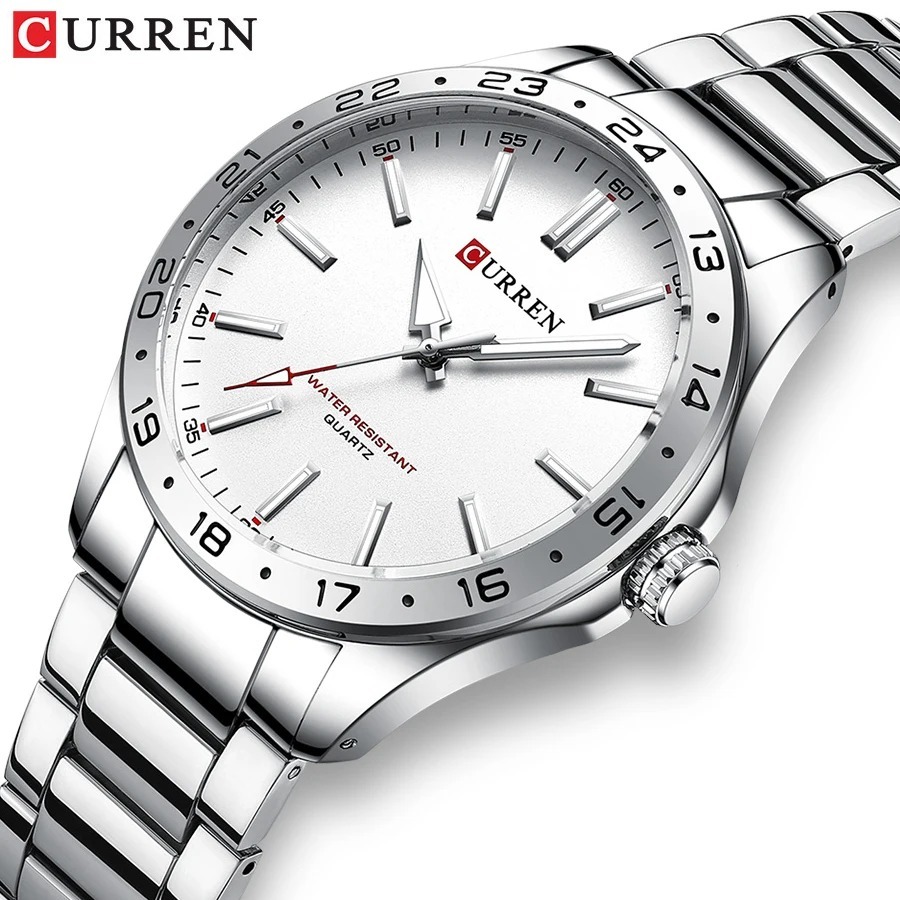CURREN 8452 Silver White Gift  - Luxury Watch Audemars Piguet ulasan dan harga