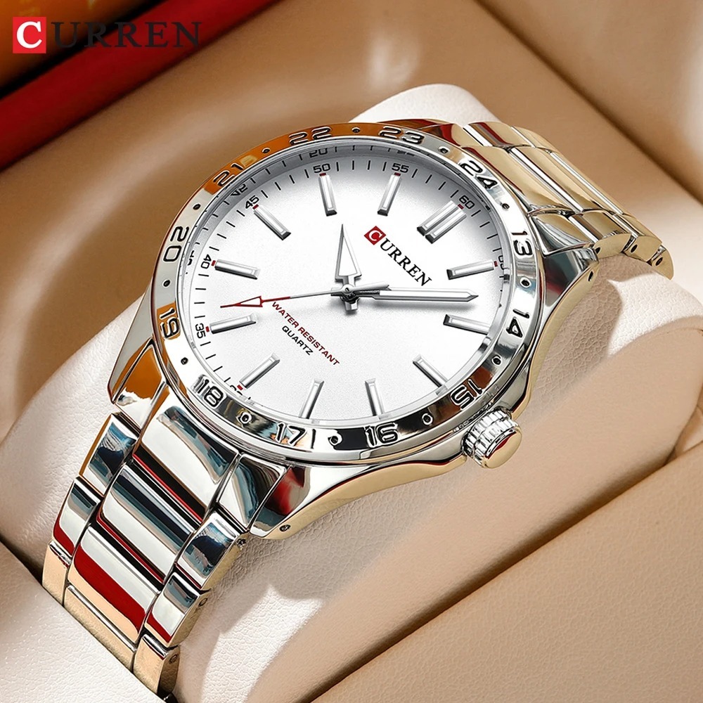 CURREN 8452 Silver White Gift  - Luxury Watch Audemars Piguet ulasan dan harga