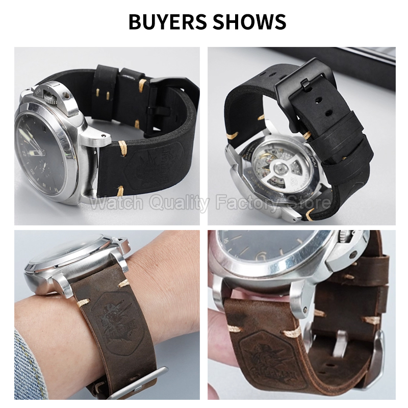 Black Brown 20 22 24 26mm Flat - Luxury Watch Panerai ulasan dan harga