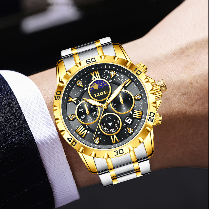 LIGE Top Brand Luxury Quartz M - Luxury Watch Brand ulasan dan harga