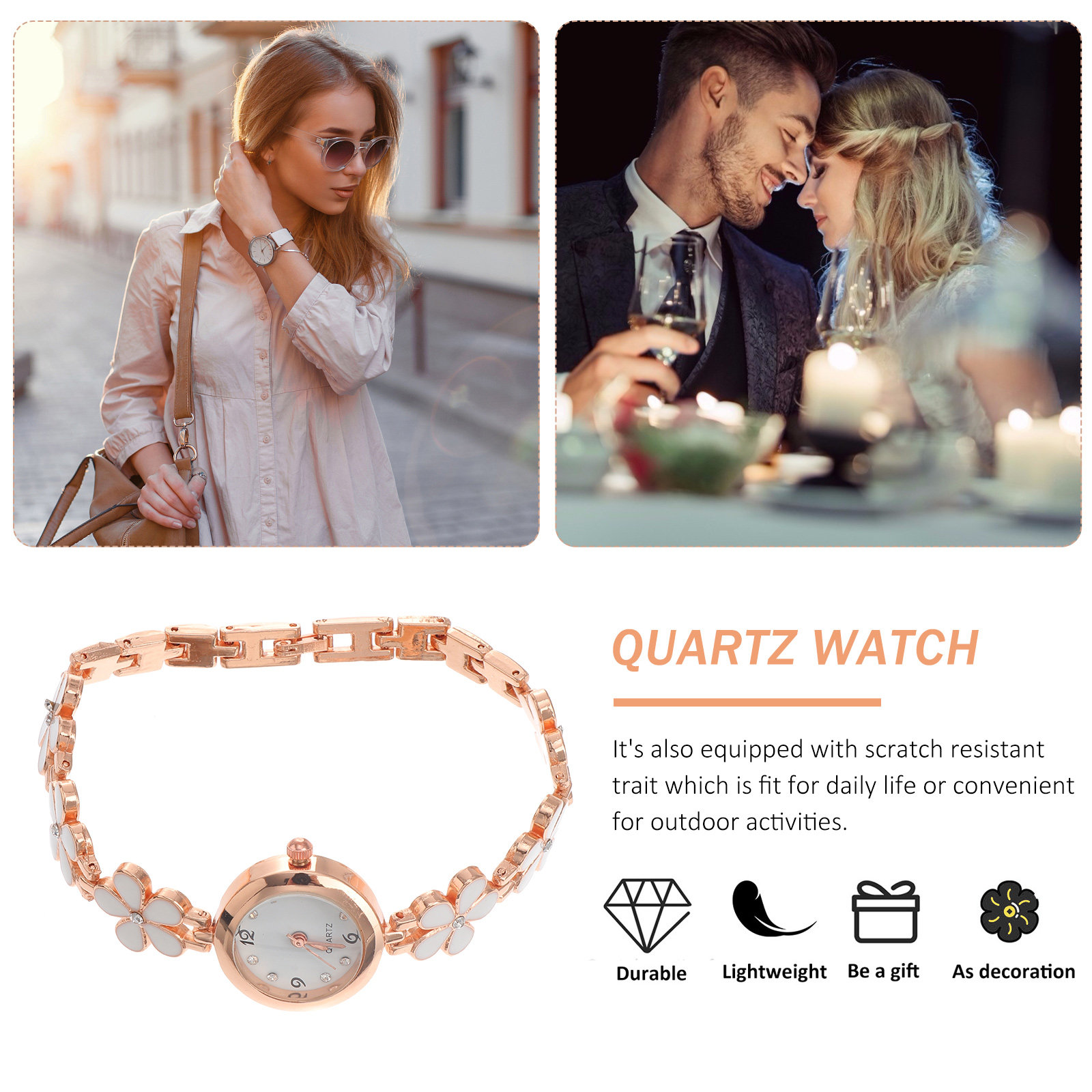 Elegant Crystal Quartz Bracele - Luxury Watch Hand ulasan dan harga
