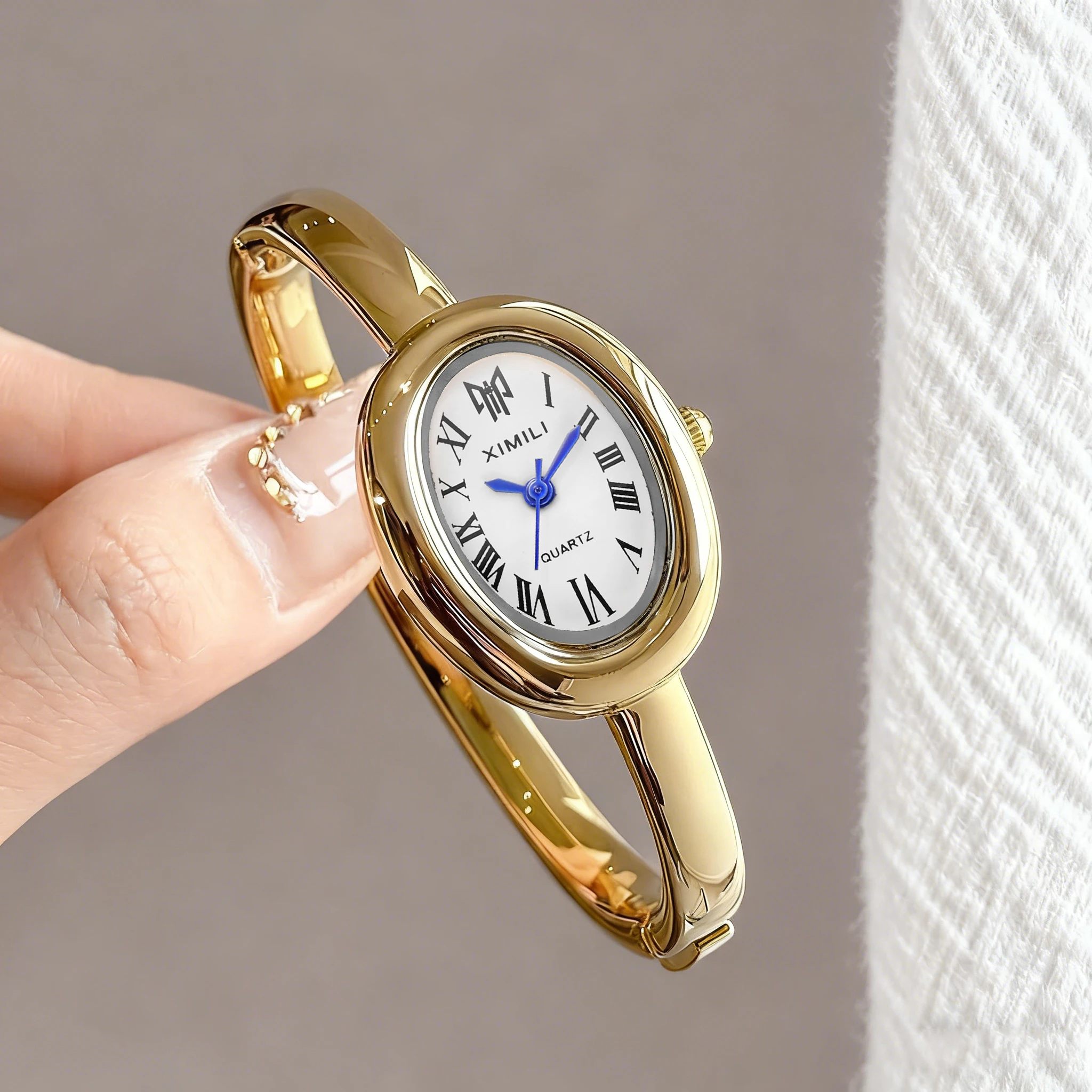 2026XIMILI Vintage Oval Bangle - Luxury Watch White ulasan dan harga