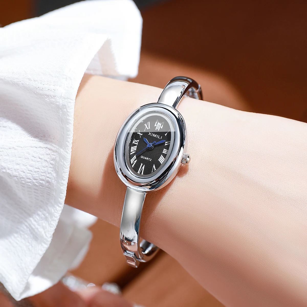 2026XIMILI Vintage Oval Bangle - Luxury Watch White ulasan dan harga