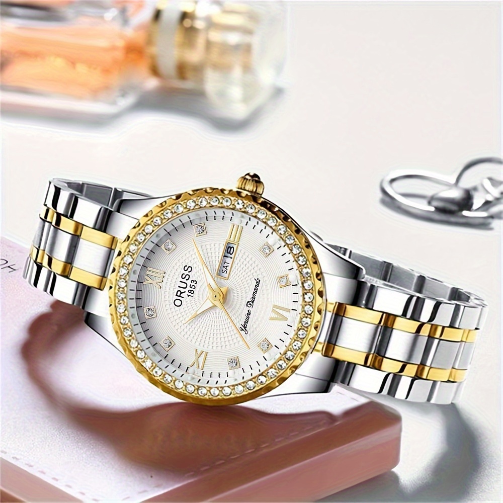 Women's watch room Gold with w - Luxury Watch White ulasan dan harga